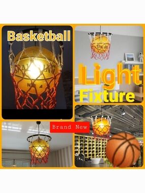 🏀 Basketball Theme LIGHT Fixture With Net Light Fixture